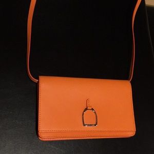 Ralph Lauren genuine leather stirrup crossbody bag